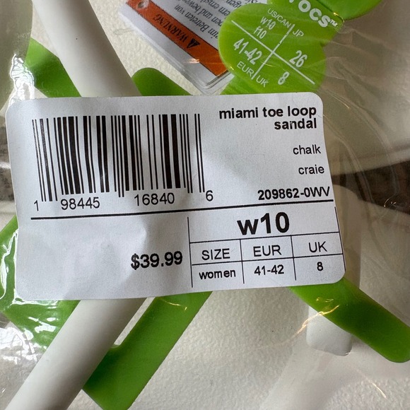 Crocs Women White Flip Flop Sandals Size 10 NWT - Picture 9 of 10